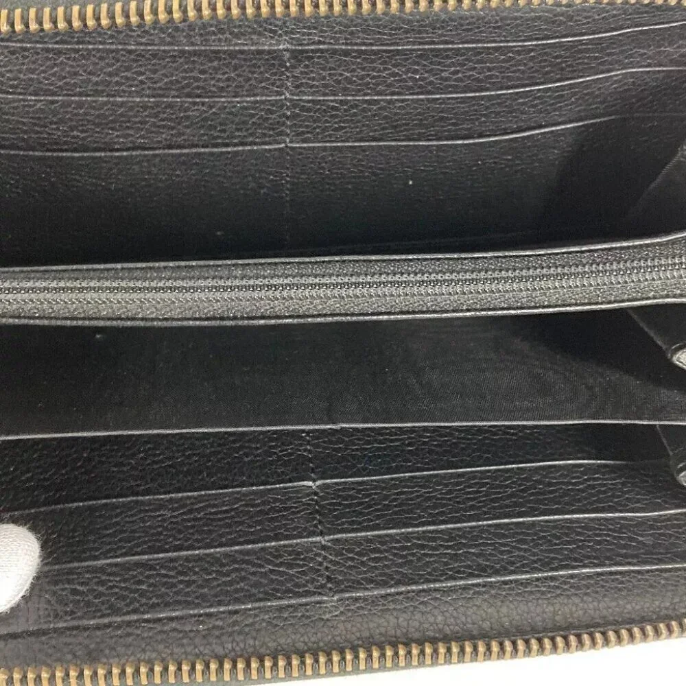 GUCCI logo Long wallet Zip Around Long Wallet Leather Black - Picture 12 of 12